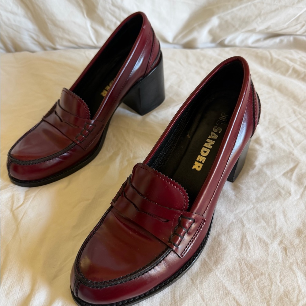 Jil Sander Burgundy/oxblood Leather Loafers size 37 - Picture 6 of 14